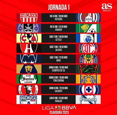 futbol mexicano schedule liga mx